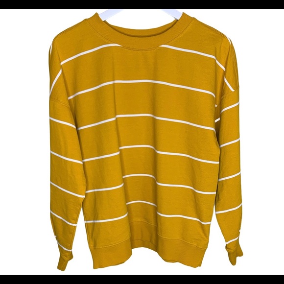 ONLY (Nordstrom) ONLJytte Stripe Sweater Mustard Yellow Size Medium - Picture 3 of 7